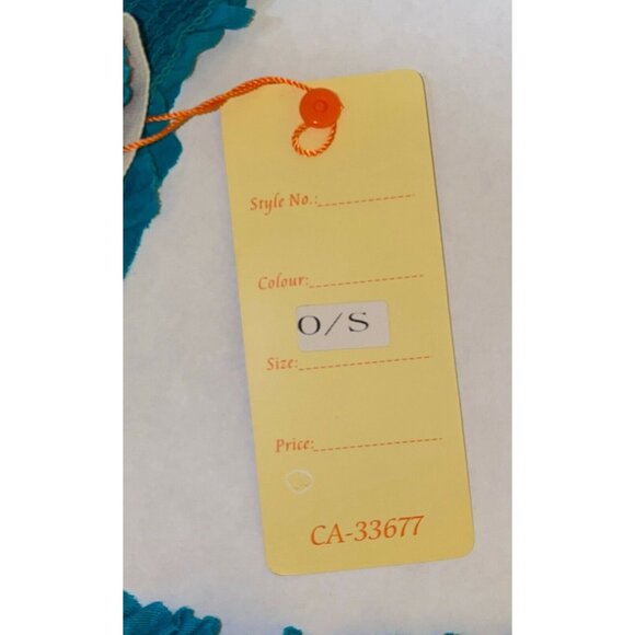 Ruched Turquoise Sleeveless Top By Orange Fashion Village O/S 95% Cotton 5% Span - Picture 6 of 7